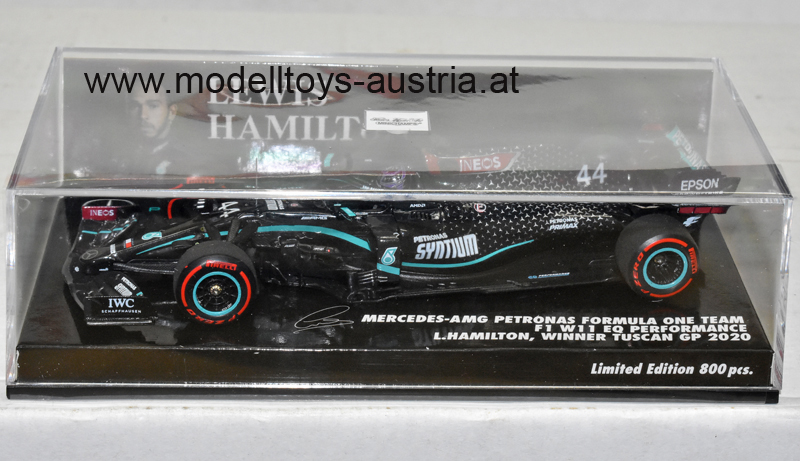 Mercedes AMG Petronas F1 W11 EQ Power+ 2020 Lewis HAMILTON Weltmeister Sieger Toskana GP Mugello 1:43 Minichamps