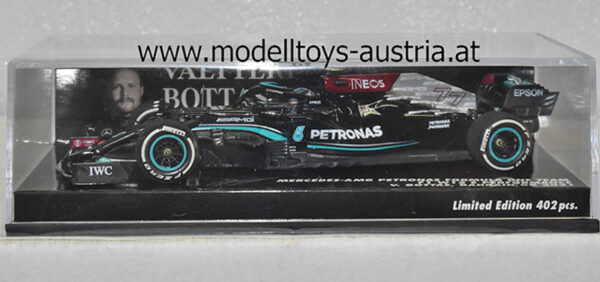 Mercedes AMG Petronas F1 W12 PERFORMANCE 2021 Valtteri BOTTAS Bahrain GP 1:43 Minichamps