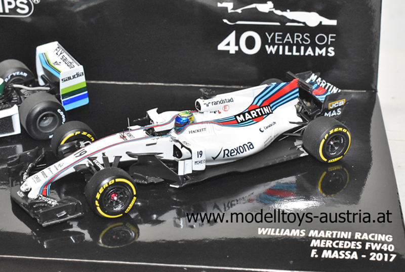 Williams FW06 1978 JONES + Williams FW40 2017 MASSA WILLIAMS F1 40TH ANNIVERSARY 1:43 2er Set