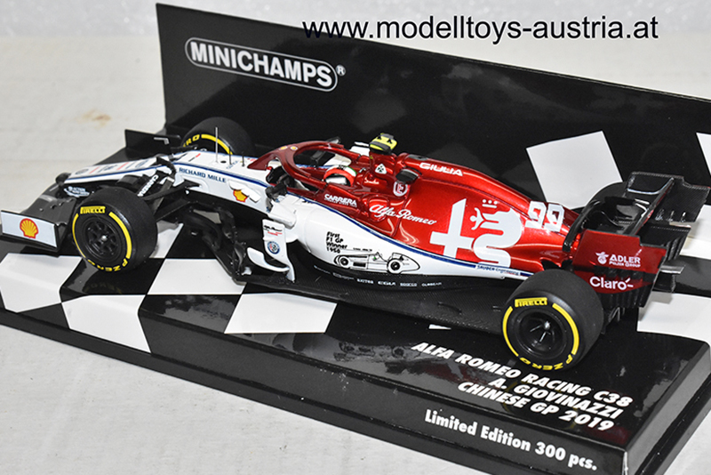 Alfa Romeo Racing C38 Ferrari 2019 Antonio GIOVINAZZI China GP Sauber Motorsport 1:43 Minichamps