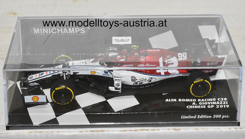 Alfa Romeo Racing C38 Ferrari 2019 Antonio GIOVINAZZI China GP Sauber Motorsport 1:43 Minichamps