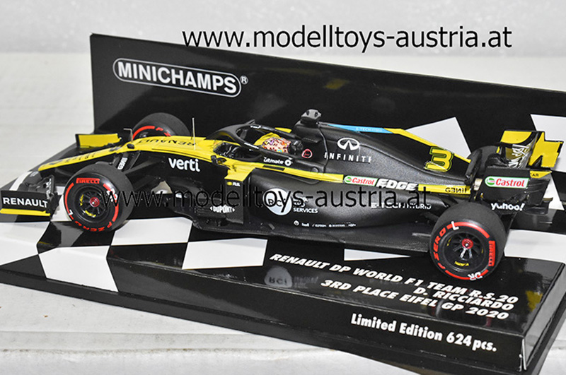 Renault DP World F1 R.S.20 2020 Daniel RICCIARDO Eifel GP 3. Platz 1:43 Minichamps