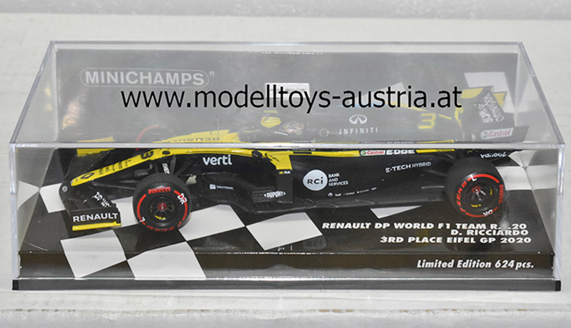 Renault DP World F1 R.S.20 2020 Daniel RICCIARDO Eifel GP 3. Platz 1:43 Minichamps