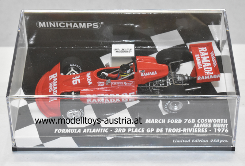 March 76B Ford 1976 Formel Atlantic James HUNT 3. Platz GP DE TROIS-RIVIERES PARK 1:43