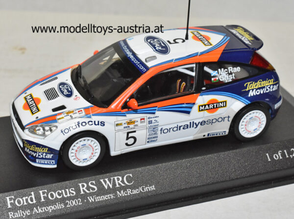 Ford Focus RS WRC 2002 Sieger Rally Akropolis McRAE / GRIST 1:43