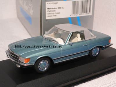 Mercedes Benz R107 350 SL Soft Top 1970 - 1980 türkis metallik 1:43