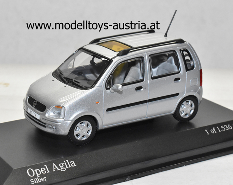 Opel Agila 2000 silber metallik 1:43