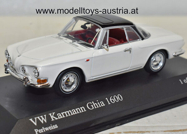 VW Karmann Ghia 1600 Typ 34 1966 weiss / schwarz 1:43