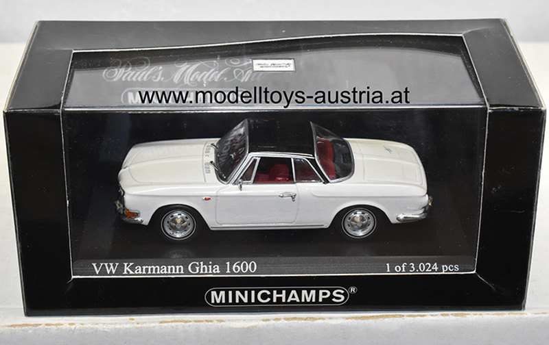 VW Karmann Ghia 1600 Typ 34 1966 weiss / schwarz 1:43