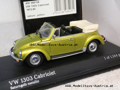 VW Käfer 1303 Cabrio 1972-1980 gelb metallik 1:43