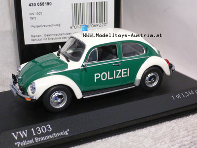 VW Käfer 1303 1972 POLIZEI Braunschweig 1:43