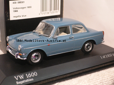 VW 1600 Typ 3 Stufenheck 1966 blau 1:43