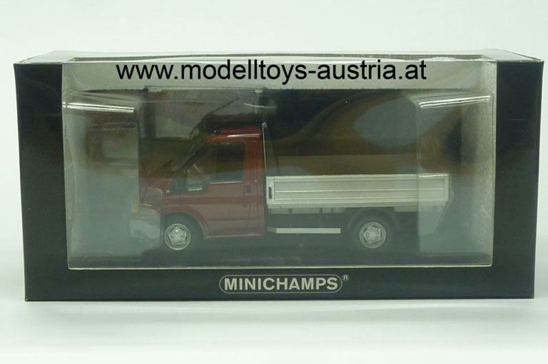 Ford Transit Pritsche Pritschenwagen 2000 rot metallik 1:43