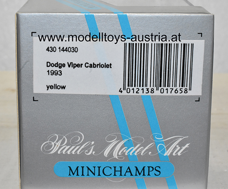 Dodge Viper Cabrio 1993 gelb 1:43