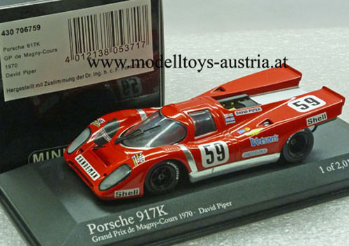Porsche 917 Kurzheck 1970 Magny Cours David PIPER 1:43