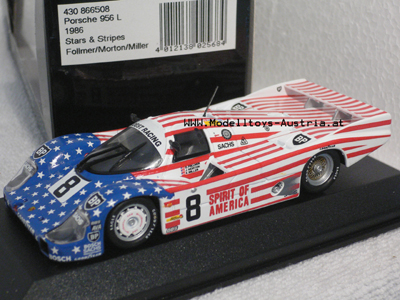 Porsche 956 1986 Le Mans STARS + STRIPES Spirit of America FOLLMER / MORTON / MILLER 1:43 Minichamps