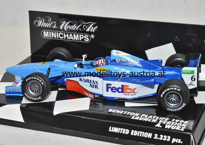 Benetton B197 Playlife 1998 Launch Version Alexander WURZ 1:43