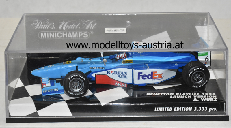 Benetton B197 Playlife 1998 Launch Version Alexander WURZ 1:43