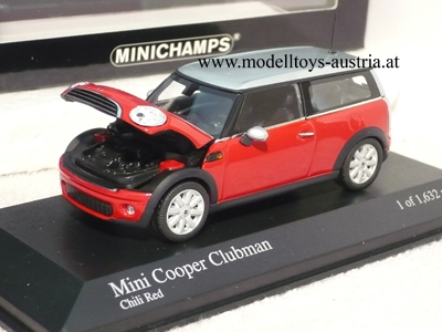 New Mini Cooper Clubman Kombi 2007 rot / silber 1:43