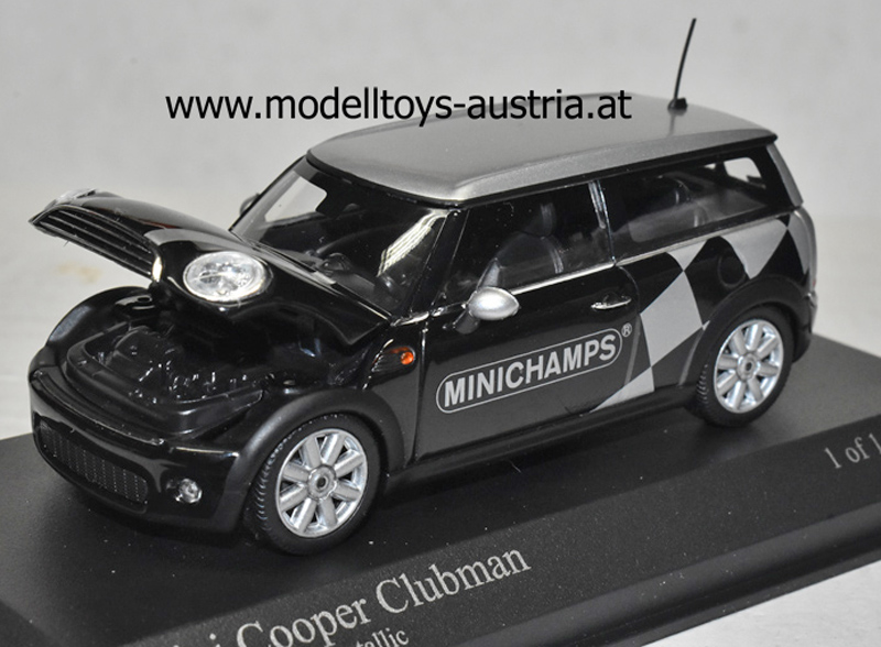New Mini Cooper Clubman Kombi 2008 MINICHAMPS schwarz metallik 1:43