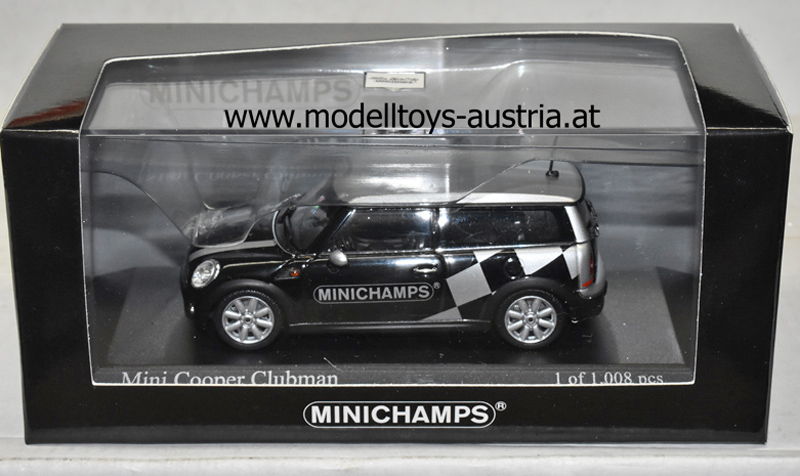 New Mini Cooper Clubman Kombi 2008 MINICHAMPS schwarz metallik 1:43