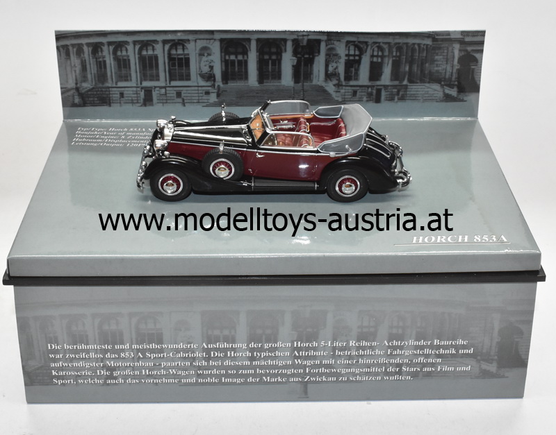 Horch 853 A Cabrio 1938 schwarz / rot / schwarz 1:43