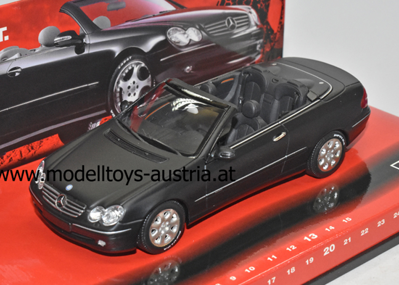 Mercedes Benz A209 Cabrio CLK Klasse 2003 matt schwarz FULDA Edition 1:43 SCHWARZ BREIT STARK