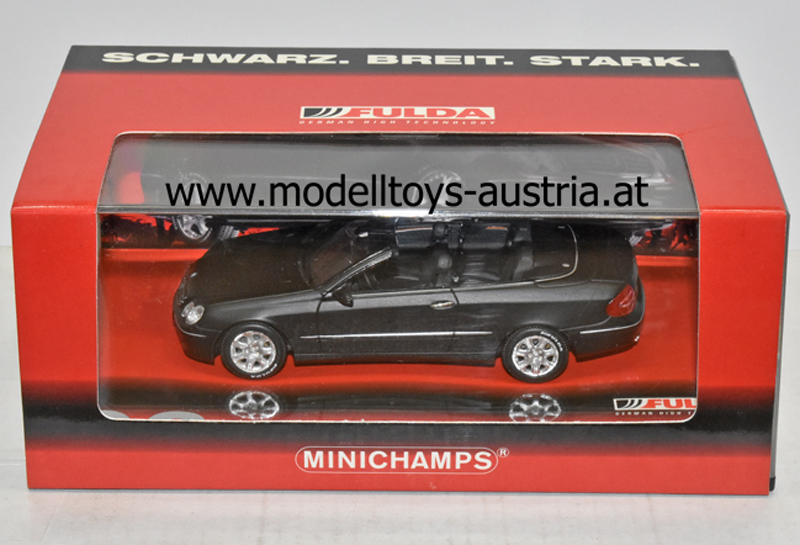 Mercedes Benz A209 Cabrio CLK Klasse 2003 matt schwarz FULDA Edition 1:43 SCHWARZ BREIT STARK