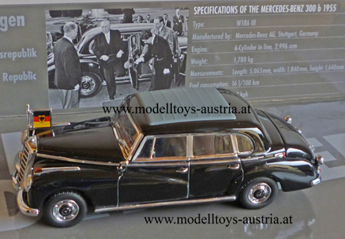 Mercedes Benz W186 III 300 B 1955 Konrad ADENAUER 1:43