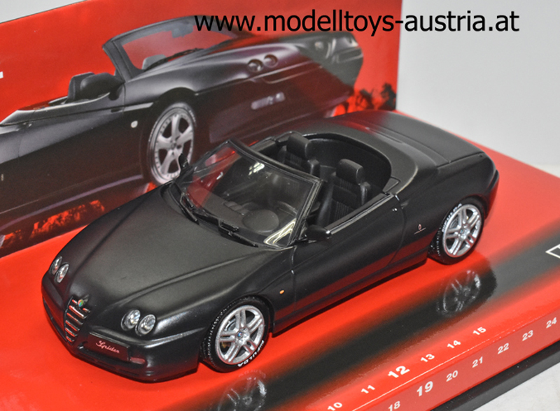 Alfa Romeo Spider 3.2 V6 24V Cabrio 2003 matt schwarz FULDA Edition 1:43 SCHWARZ BREIT STARK