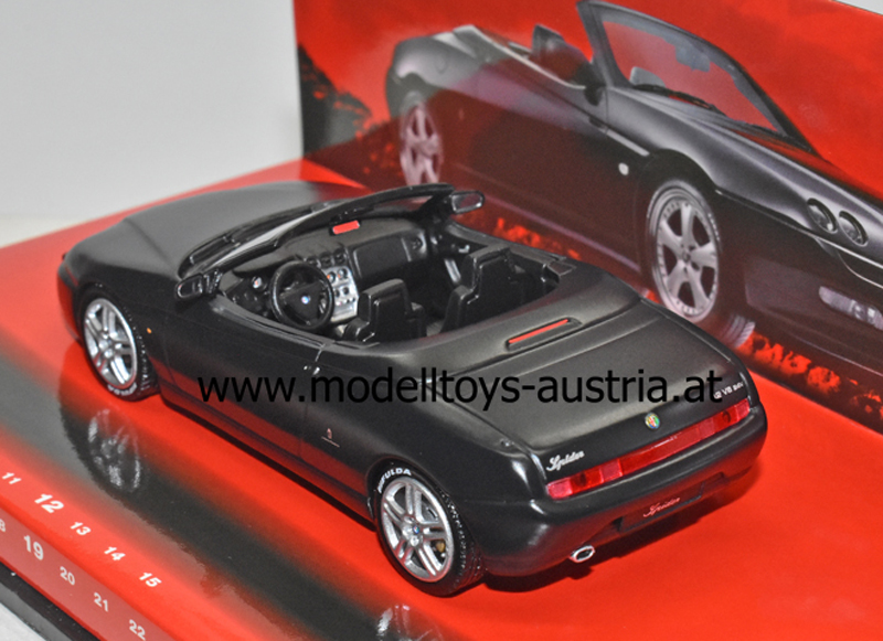 Alfa Romeo Spider 3.2 V6 24V Cabrio 2003 matt schwarz FULDA Edition 1:43 SCHWARZ BREIT STARK