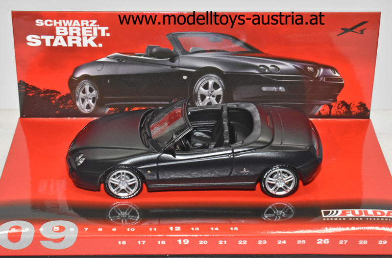Alfa Romeo Spider 3.2 V6 24V Cabrio 2003 matt schwarz FULDA Edition 1:43 SCHWARZ BREIT STARK