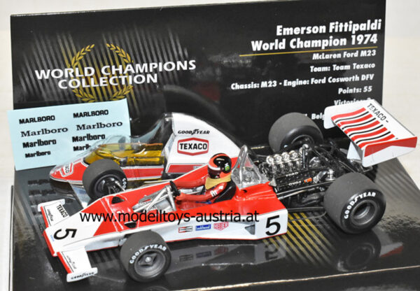 McLaren M23 Ford 1974 Emerson FITTIPALDI Weltmeister 1:43 WC Serie