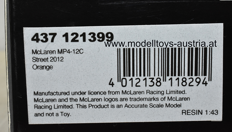 McLaren MP4-12C GT3 STRASSENVERSION 2012 orange 1:43