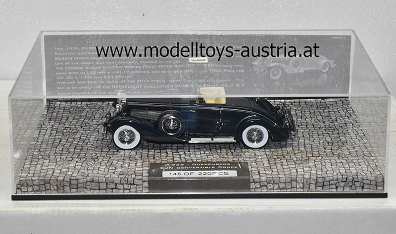 Düsenberg SJN Supercharged Cabrio 1936 dunkelblau 1:43