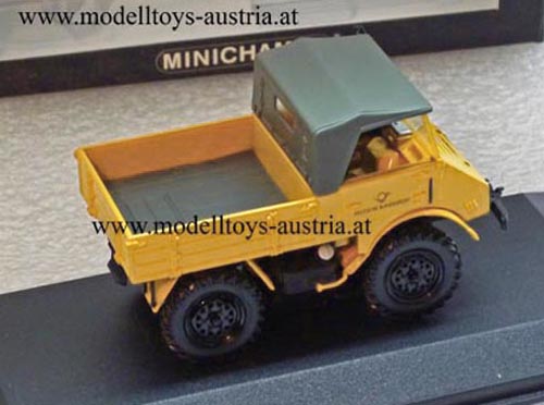 Mercedes Benz UNIMOG 401 1955 DEUTSCHE BUNDESPOST gelb 1:43