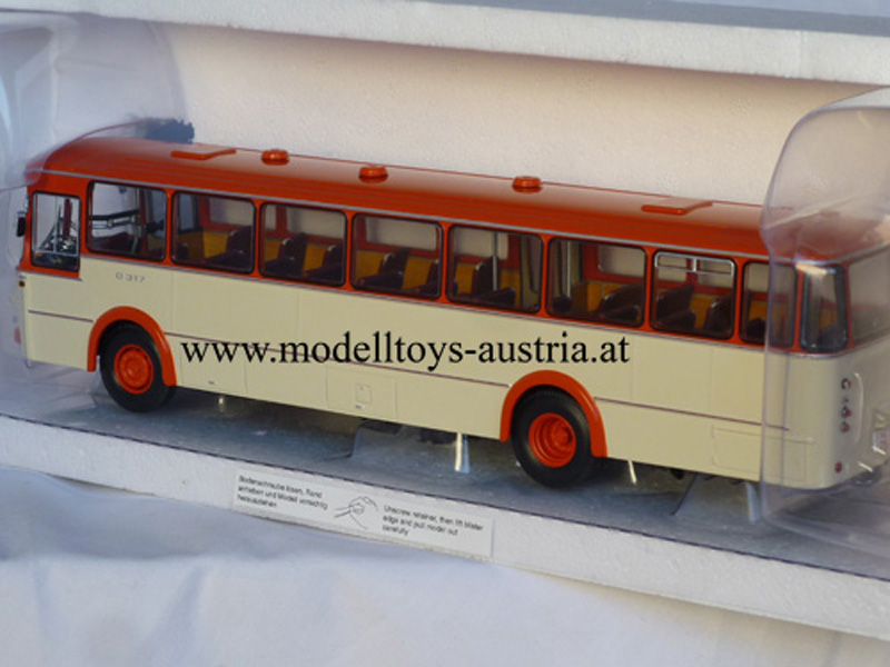 Mercedes Benz O317K Bus Autobus 1966 orange / creme 1:43