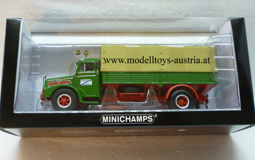 MAN F8 Zugmaschine Planen LKW 1953 grün / rot 1:43