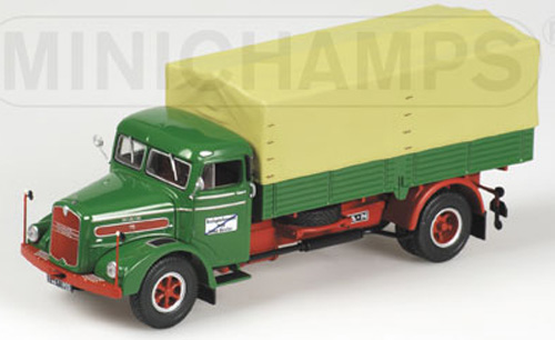 MAN F8 Zugmaschine Planen LKW 1953 grün / rot 1:43