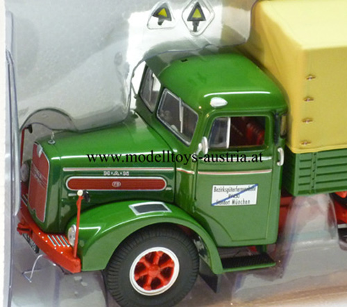 MAN F8 Zugmaschine Planen LKW 1953 grün / rot 1:43