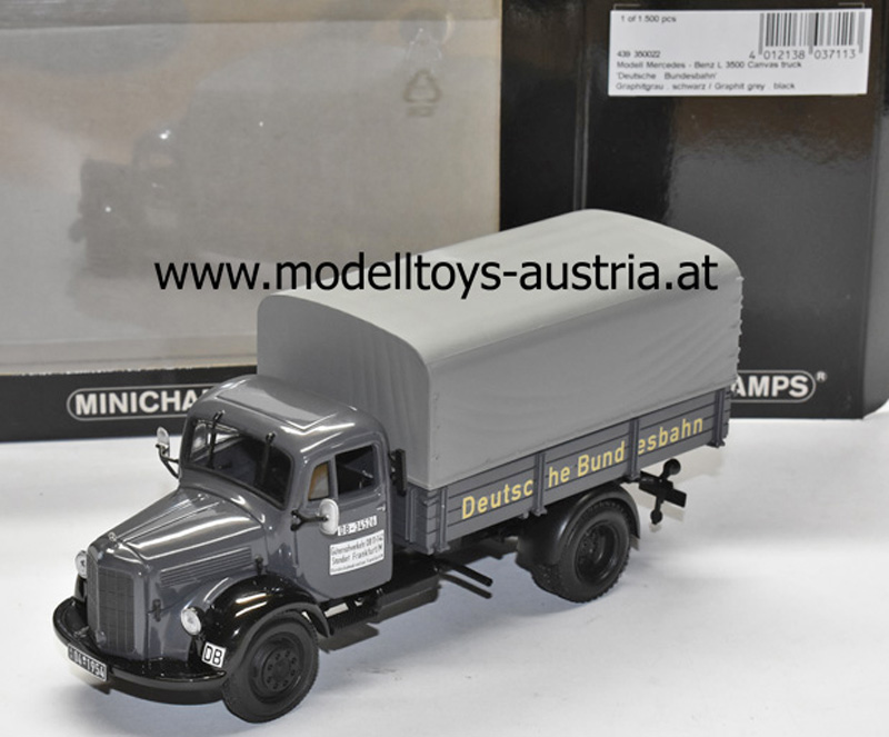 Mercedes Benz L 3500 Planen LKW DEUTSCHE BUNDESBAHN 1:43