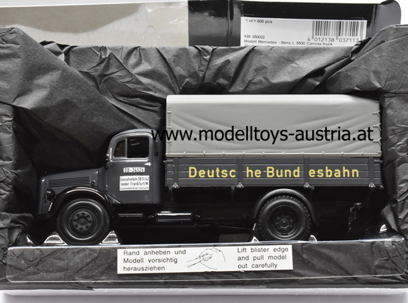 Mercedes Benz L 3500 Planen LKW DEUTSCHE BUNDESBAHN 1:43