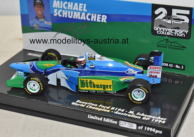 Benetton B194 Ford 1994 Michael SCHUMACHER WELTMEISTER Australien GP 1:43