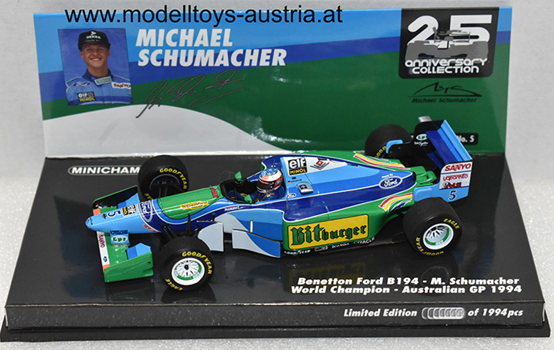 Benetton B194 Ford 1994 Michael SCHUMACHER WELTMEISTER Australien GP 1:43