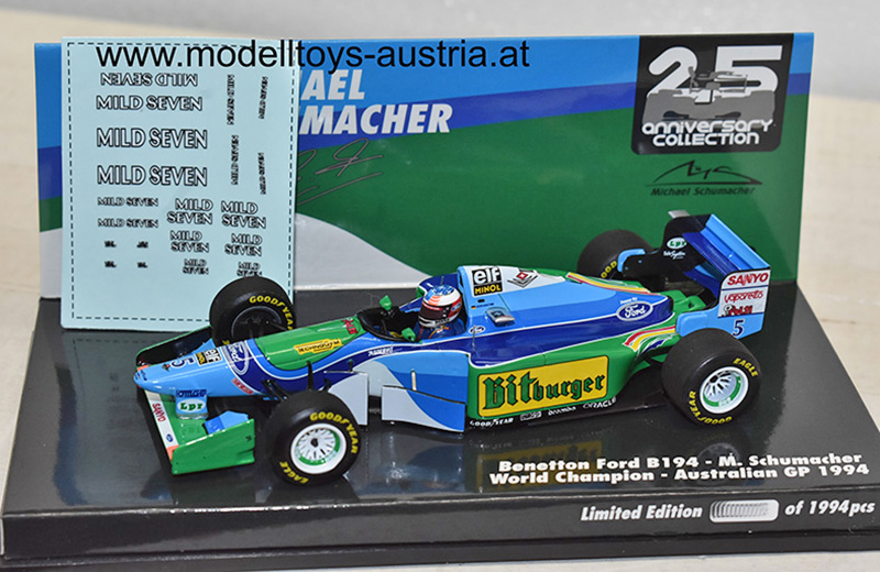 Benetton B194 Ford 1994 Michael SCHUMACHER WELTMEISTER Australien GP 1:43