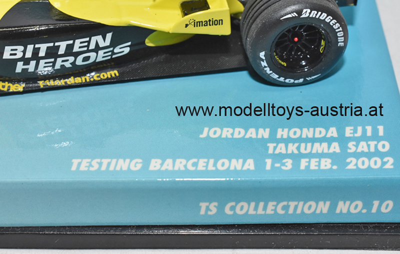 Jordan EJ11 Honda 2002 Takuma SATO Barcelona TEST 1:43