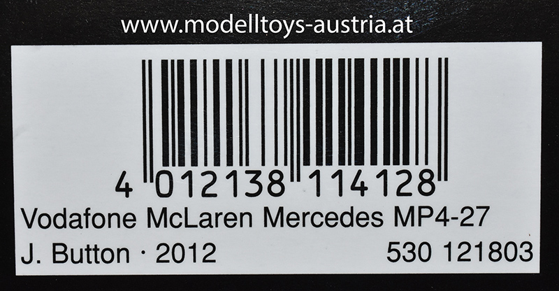 McLaren MP4/27 Mercedes 2012 Jenson BUTTON Vodafone 1:18