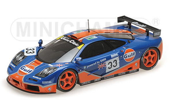 McLaren F1 GTR Kurzheck 1996 Le Mans J.J. LEHTO / Ray BELLM / James WEAVER Team GULF Racing 1:18