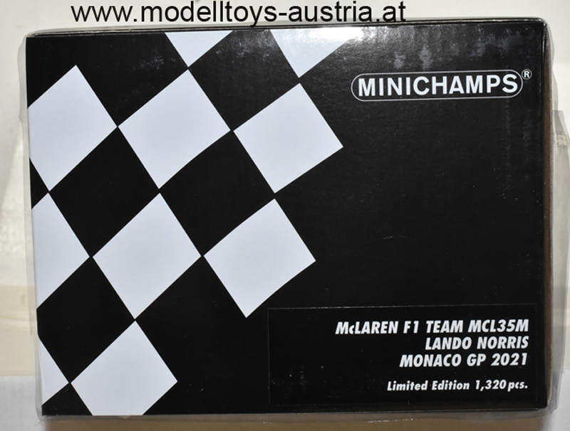 McLaren MCL35M Mercedes 2021 Lando NORRIS Monaco GP Monte Carlo 1:18 Minichamps