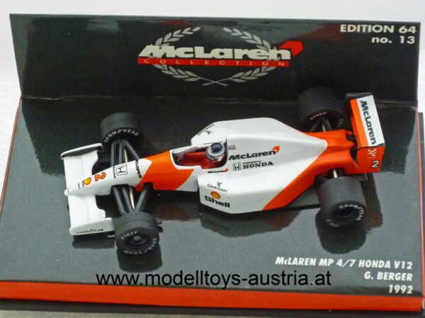 McLaren MP4/7 Honda V12 1992 Gerhard BERGER 1:64